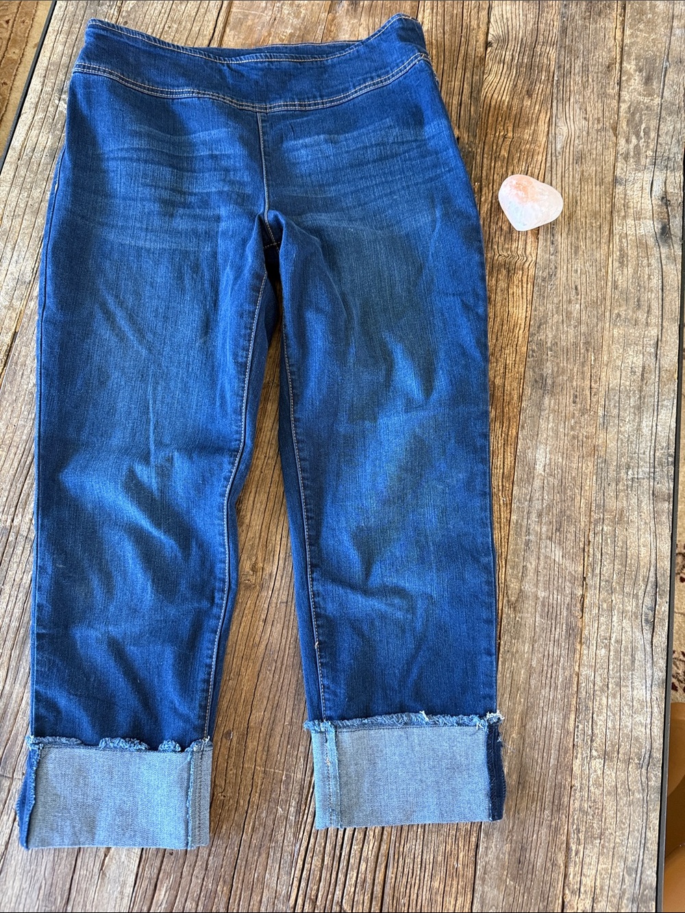 INC International Concepts Dark Blue Cuffed Cropped Jeans